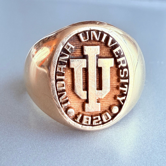 10k Solid Yellow Gold Artcarved Indiana University IU Class Ring Heavy
